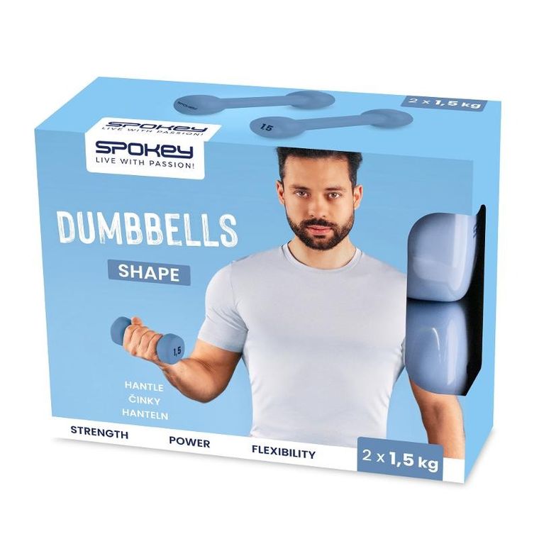 Spokey, Shape, zestaw hantli winylowych, 2-1,5 kg