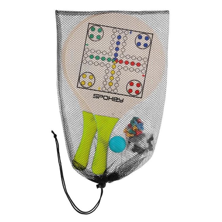 Spokey, Woo-Bad Game, rakietki do badmintona plażowego z grami (szachy i chińczyk)