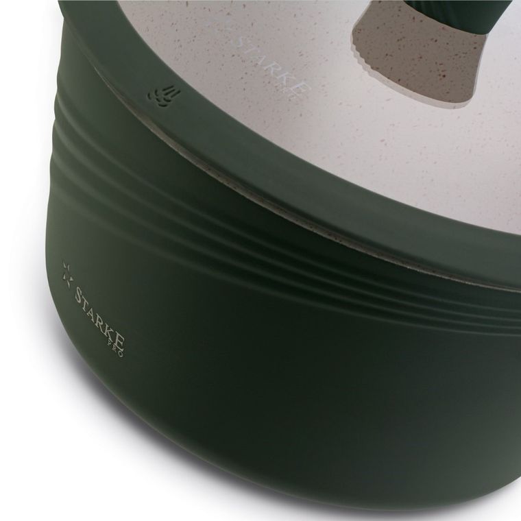 Starke Pro, Naturale, zestaw garnków marmurowych z pokrywką i patelnia, 10 elementów