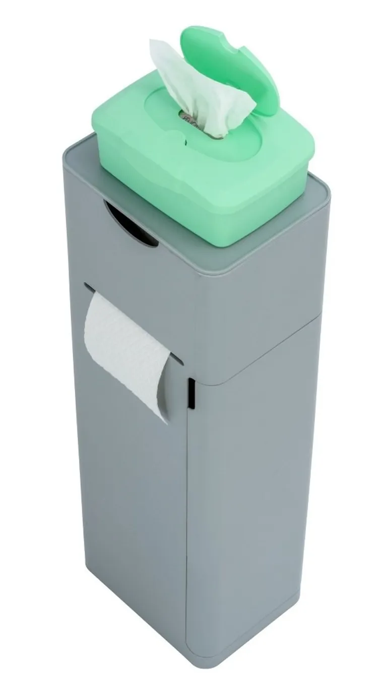 Stojak na papier toaletowy i szczotkę, Imon 6w1, szary