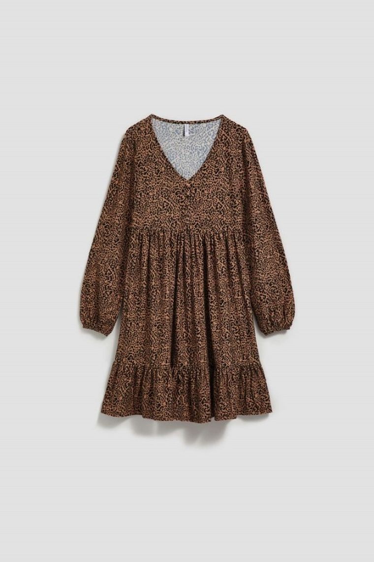 Sukienka damska, beżowa, Moodo