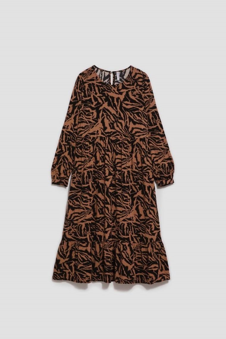 Sukienka damska, beżowa, Moodo