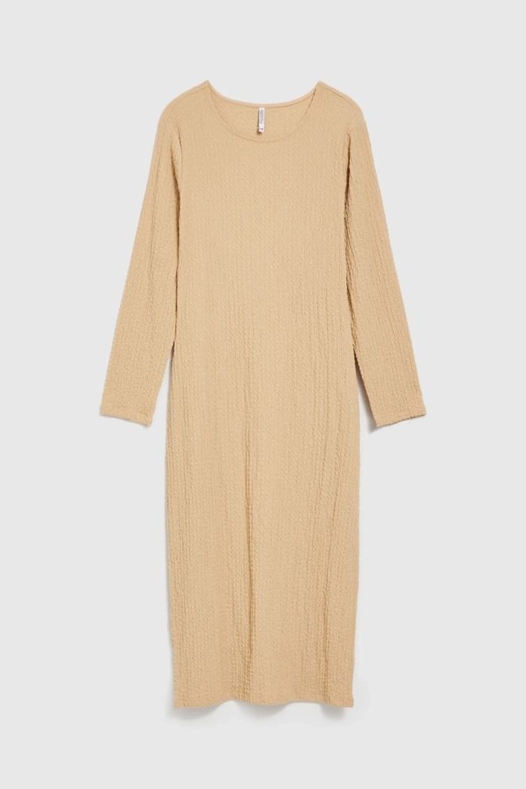 Sukienka damska, beżowa, Moodo