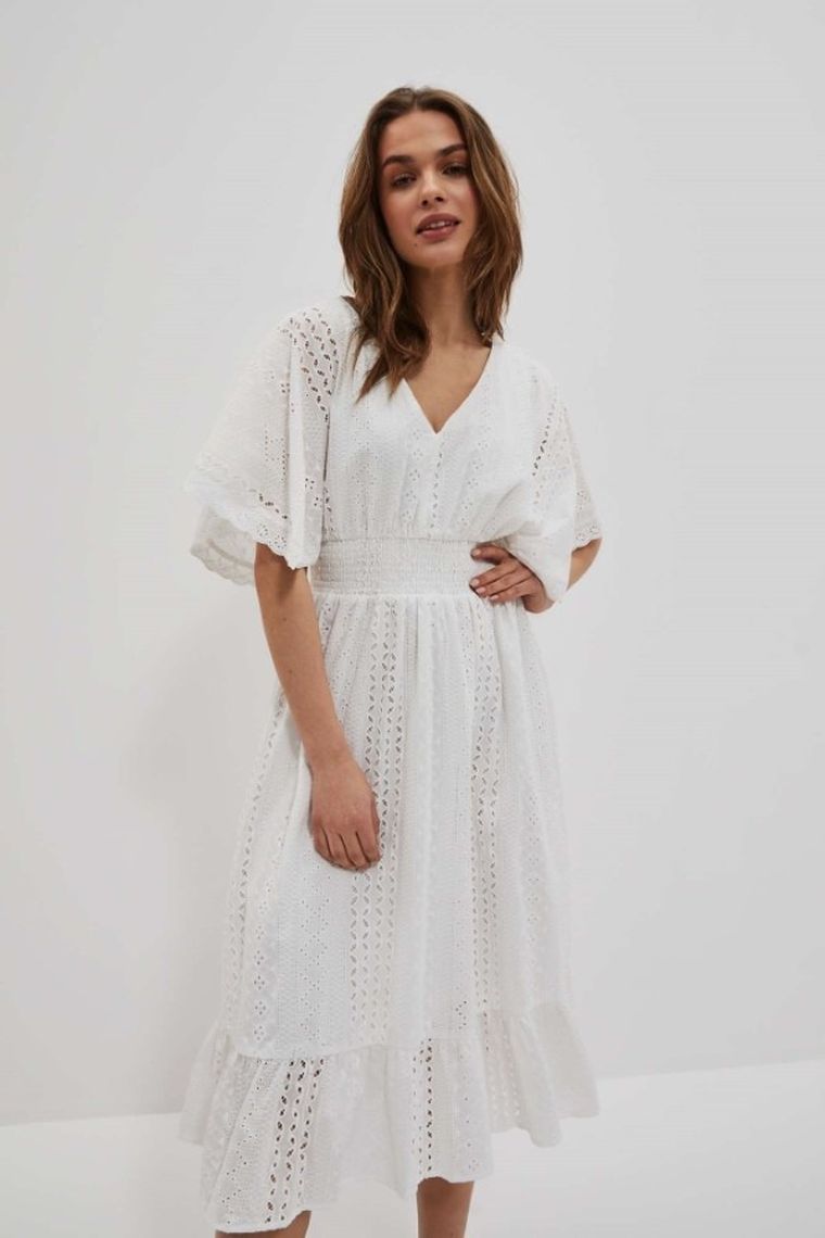 Sukienka damska, biała, Moodo