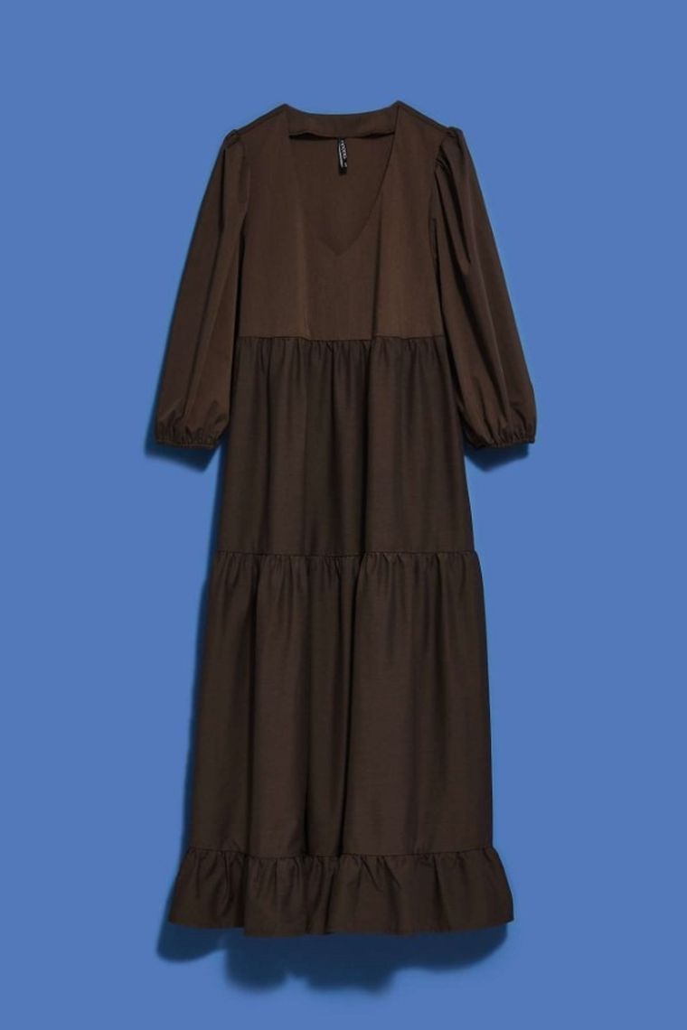 Sukienka damska, brązowa, Moodo