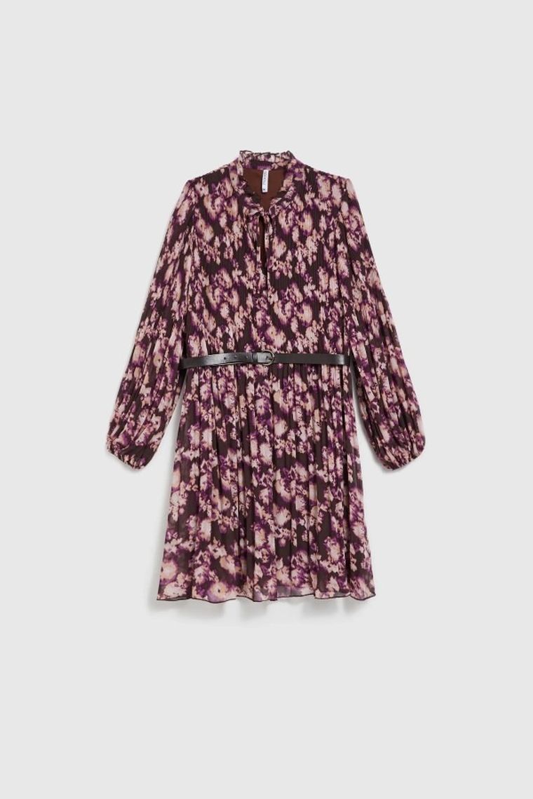 Sukienka damska, brązowa, Moodo