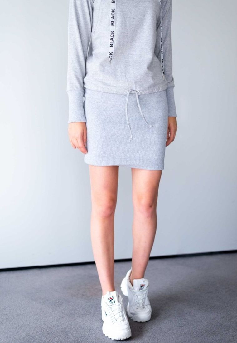 Sukienka damska z kapturem, ciążowa, szara, Miracle