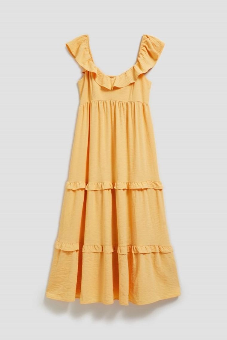 Sukienka damska, żółta, Moodo