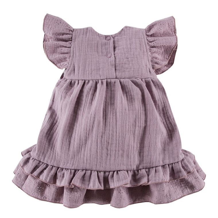 Sukienka dziewczęca z krótkim rękawem, fioletowa, Eevi