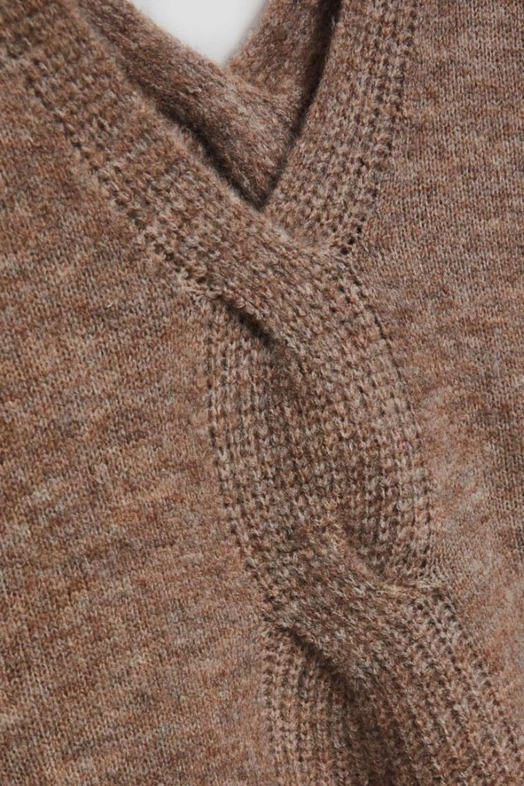 Sweter damski, beżowy, Moodo