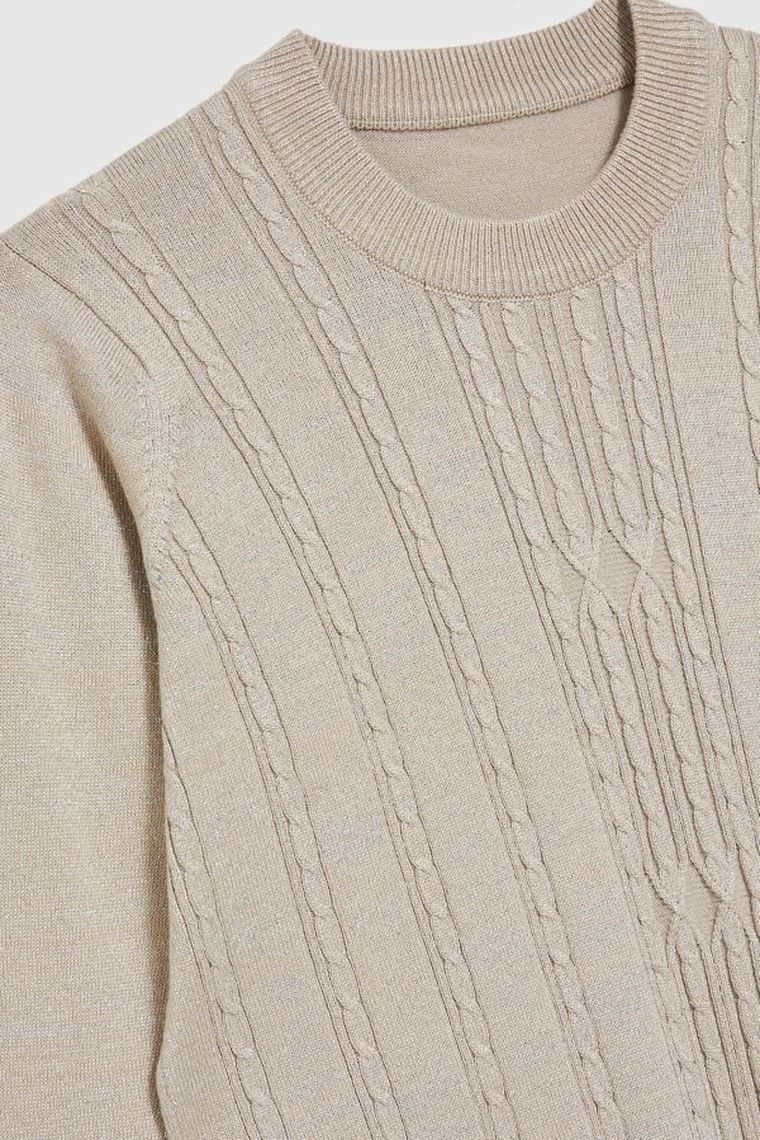 Sweter damski, beżowy, Moodo