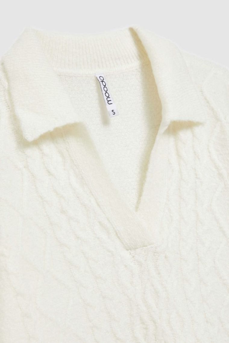 Sweter damski, biały, Moodo