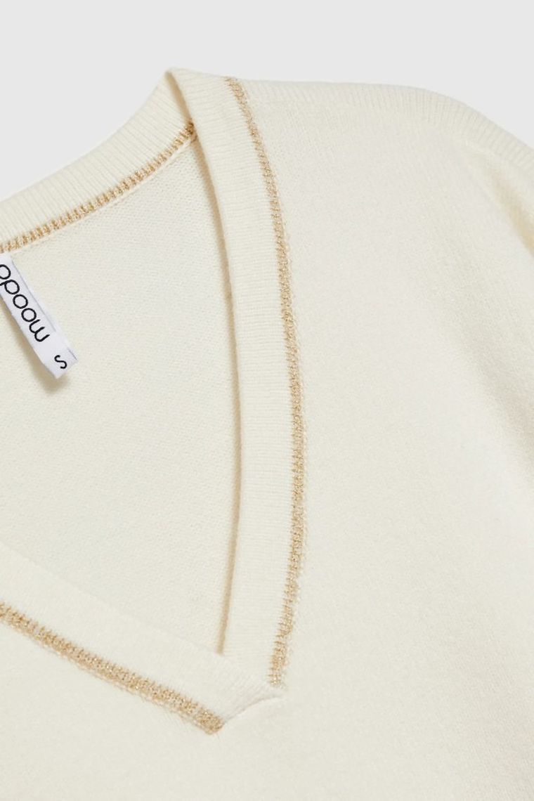 Sweter damski, biały, Moodo