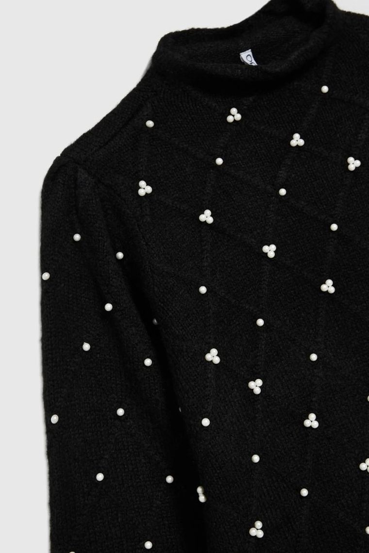 Sweter damski, czarny, Moodo