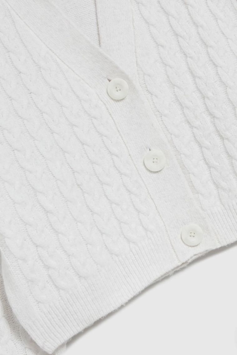 Sweter damski, rozpinany, biały, Moodo