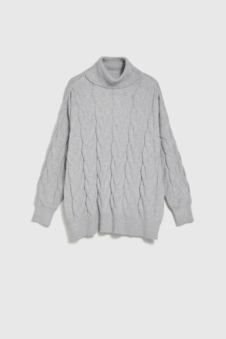 Sweter damski, szary, Moodo