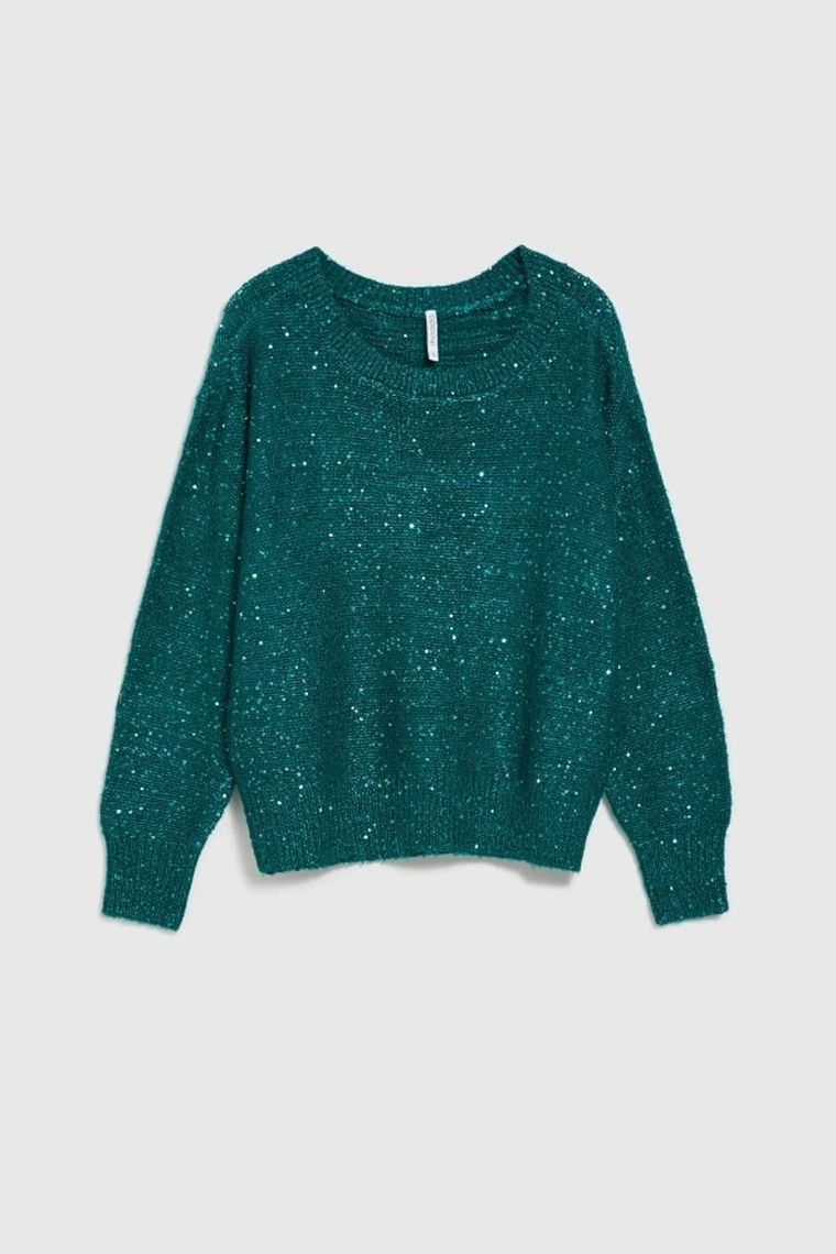 Sweter damski, zielony, Moodo