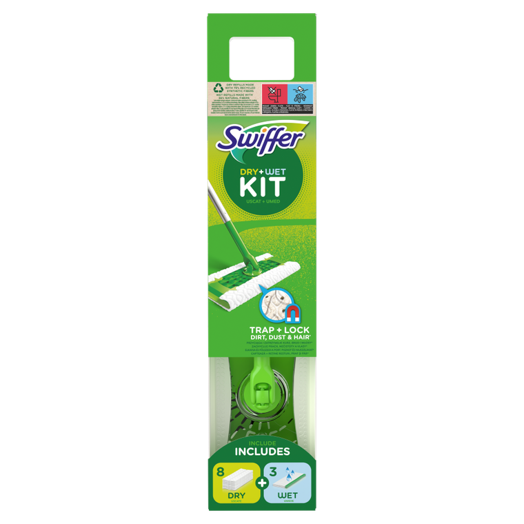 Swiffer, zestaw do sprzątania podłóg, mop i ściereczki do kurzu