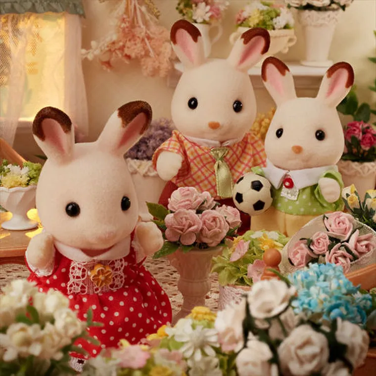 Sylvanian Families, rodzina królików z czekoladowymi uszkami, zestaw figurek, 5655