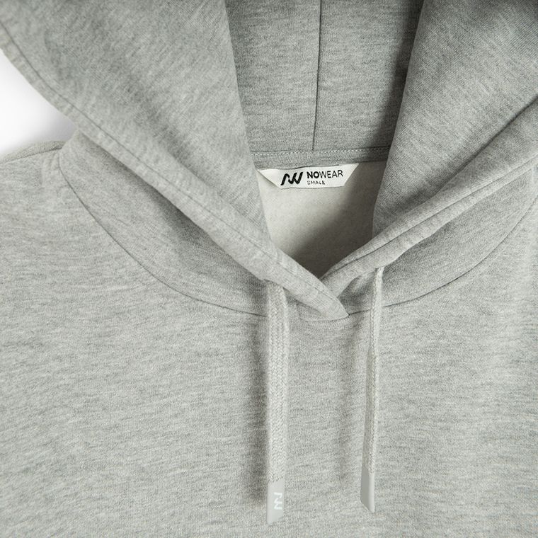 Szara bluza unisex oversize z kapturem NOWEAR
