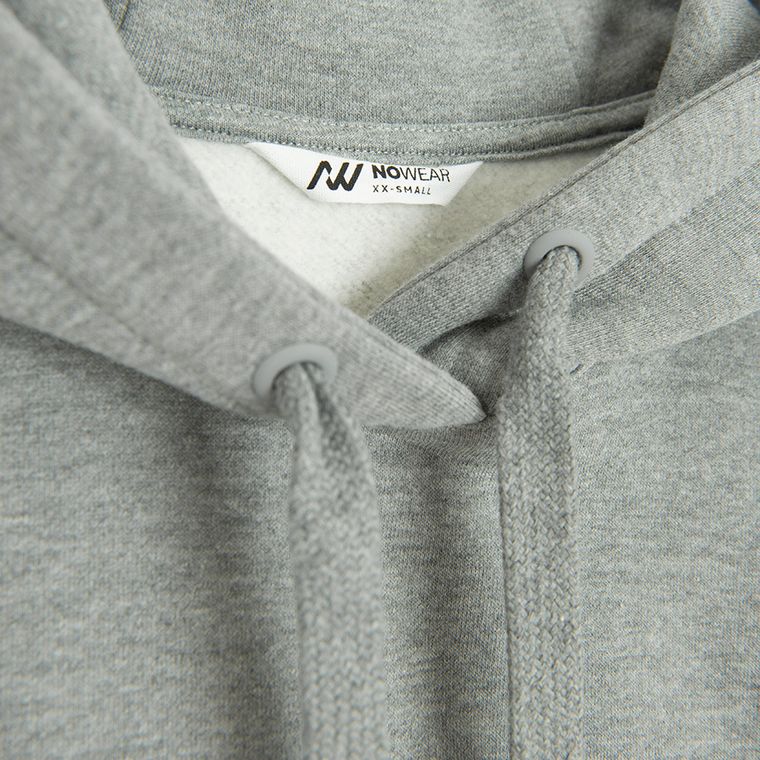 Szara bluza z kapturem o kroju oversize NOWEAR