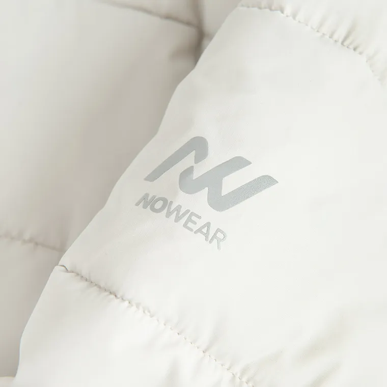 Szara ocieplana kurtka z kapturem cropped NOWEAR