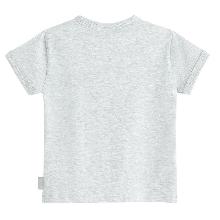 Szary t-shirt basic z bawełną czesaną NOWEAR