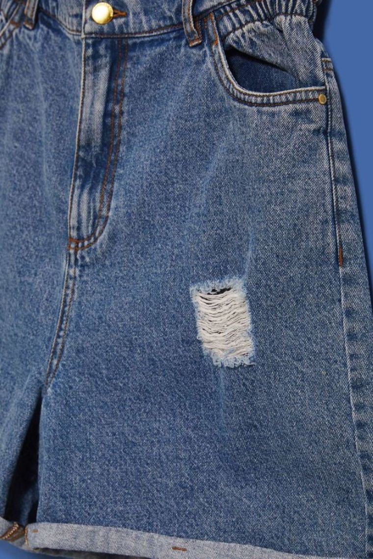 Szorty jeansowe damskie, niebieskie, Moodo