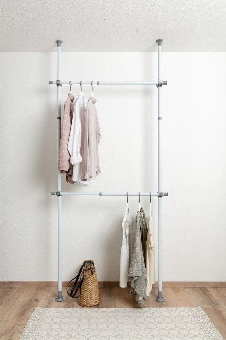 Szyna do garderoby, drążek do ubrań, Herkules 2 szt., 75-120 cm