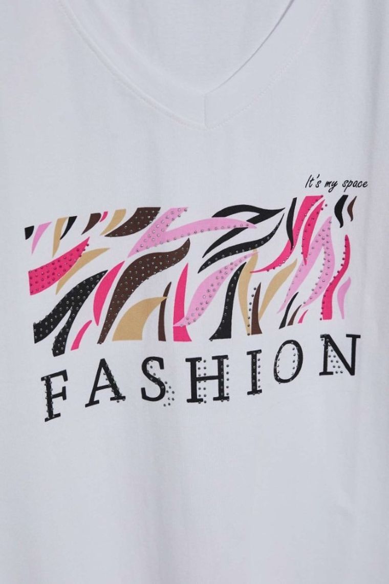 T-shirt damski, biały, Moodo