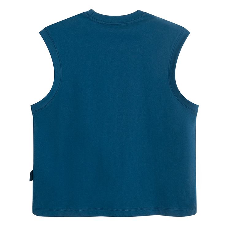T-shirt z bawełny czesanej bez rękawów NOWEAR