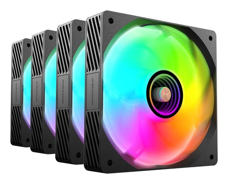 Tacens, Mars, wentylatory z hubem i pilotem, czarne, 120 mm, 4 szt.