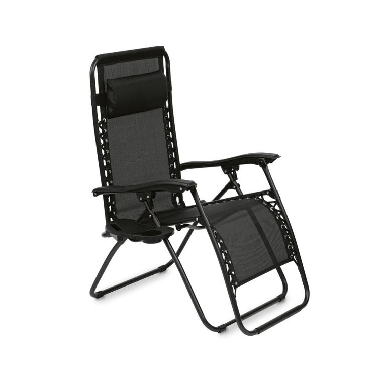 Tadar, leżak ogrodowy grawitacyjny, czarny, 66-160-110 cm