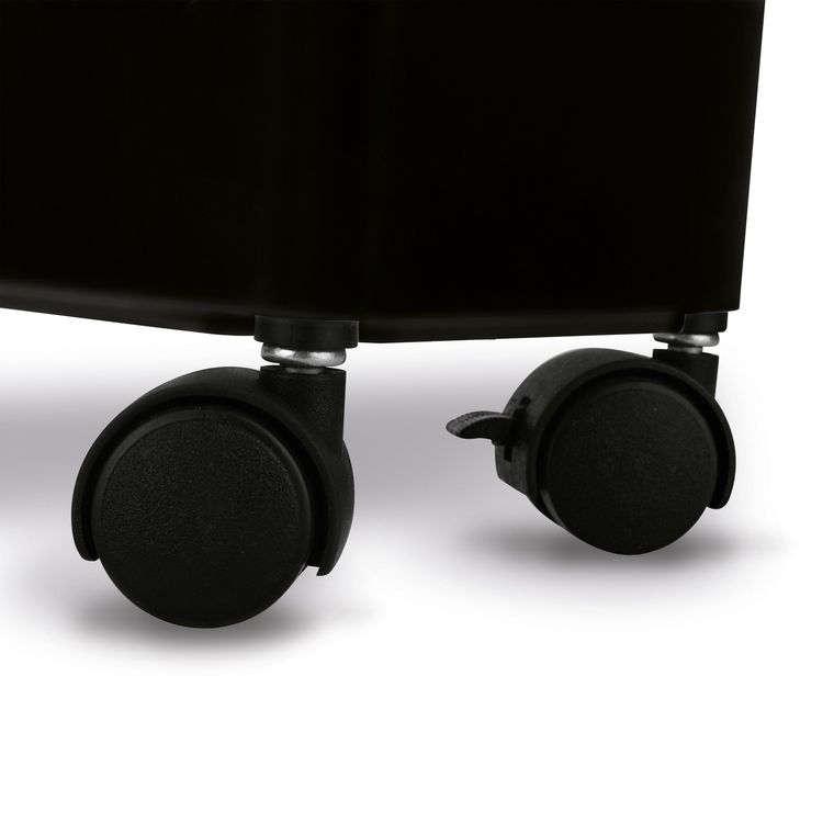 Tadar, organizer, regał łazienkowy na kółkach, 3 poziomowy, czarny, 40-13,5-61 cm