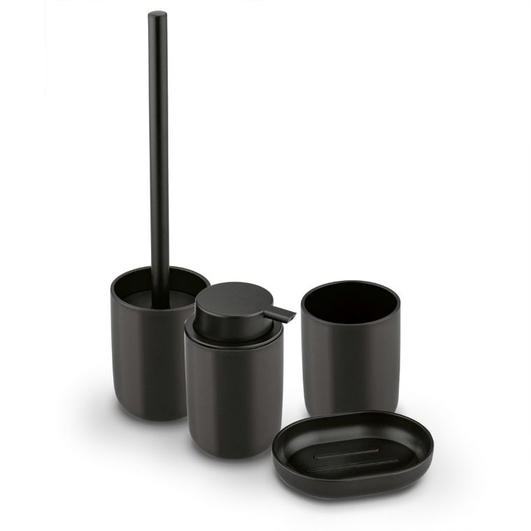 Tadar, zestaw łazienkowy, czarny mat, 4 elementy