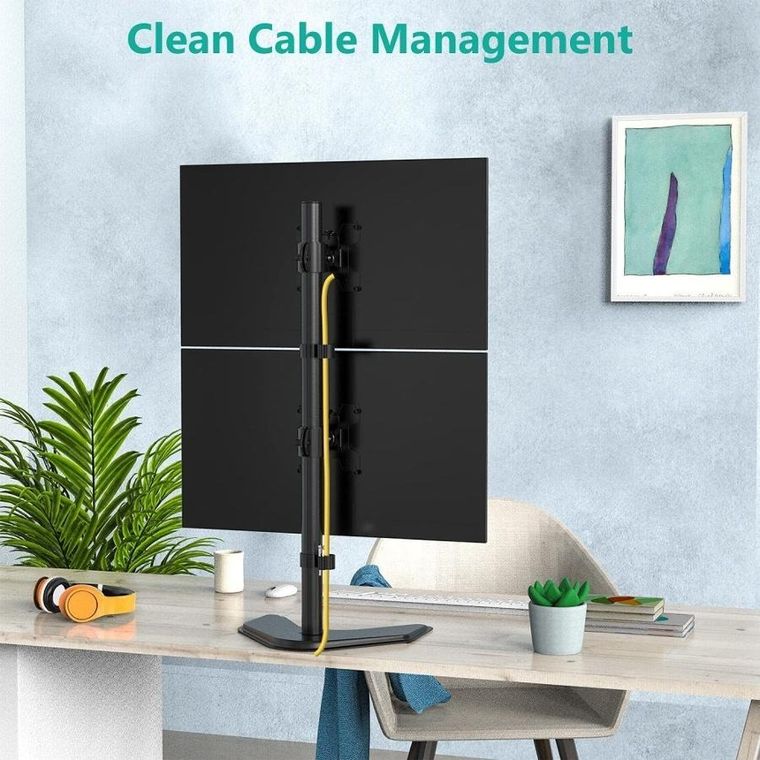 Techly, podstawa pod dwa monitory, biurkowa, pionowa, 13-27", LCD, 10 kg