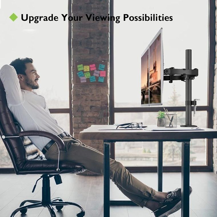 Techly, podwójne ramię biurkowe, LED/LCD 13-27"