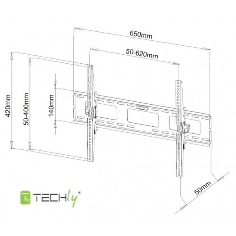 Techly, uchwyt ścienny TV LED/LCD, 40-65"