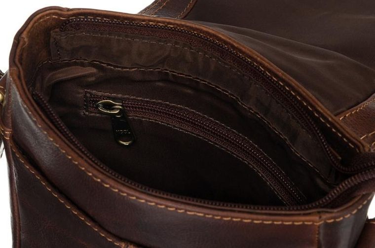 Torba listonoszka, brązowa, skórzana, Peterson