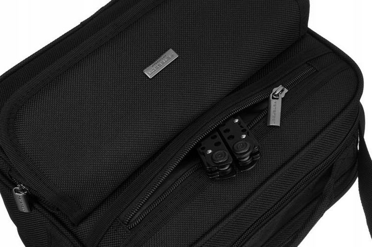 Torba listonoszka, czarna, materiałowa, Peterson