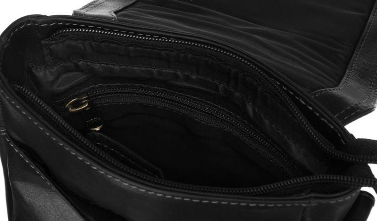 Torba listonoszka, czarna, skórzana, Peterson