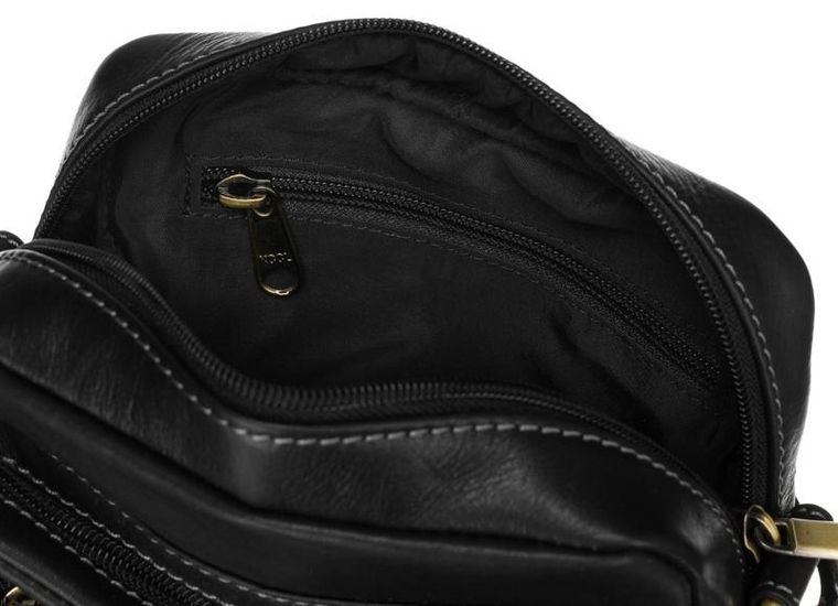 Torba listonoszka, czarna, skórzana, Peterson