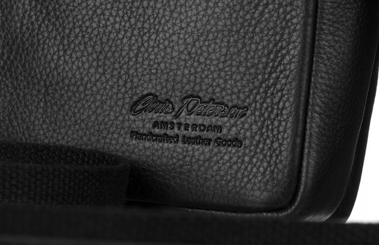 Torba listonoszka, czarna, skórzana, Peterson