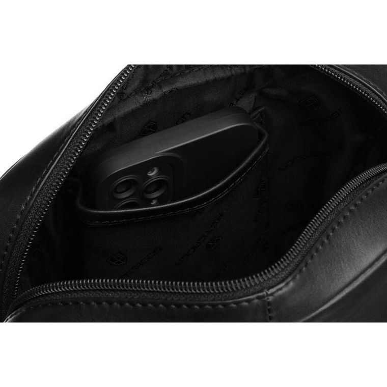 Torba listonoszka, czarna, skórzana, Peterson