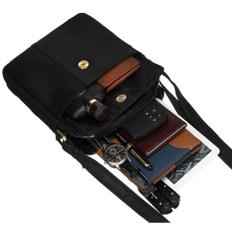 Torba listonoszka, czarna, skórzana, Rovicky