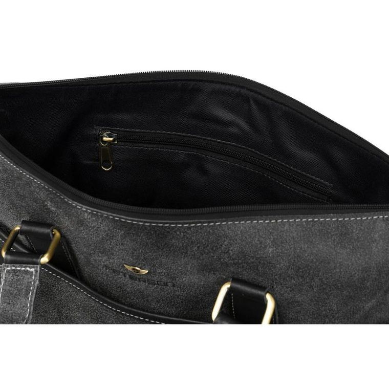 Torba na laptopa, czarna, skórzana, Peterson