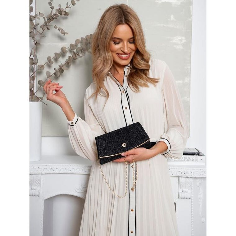 Torebka kopertówka, czarna, Rovicky