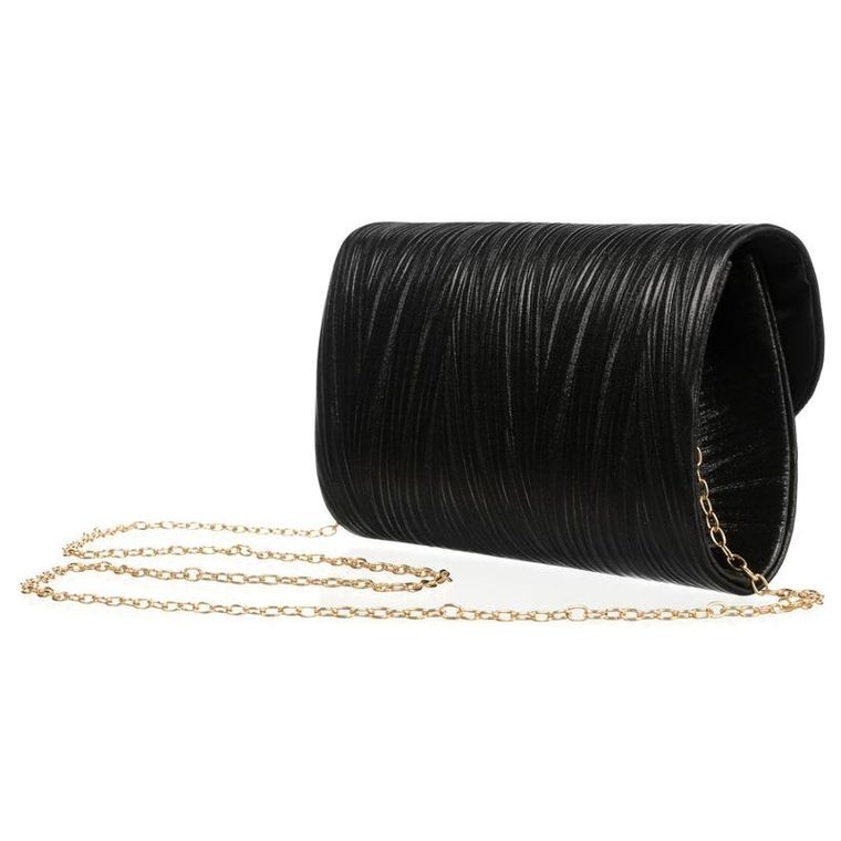 Torebka kopertówka, czarna, skóra ekologiczna, Rovicky