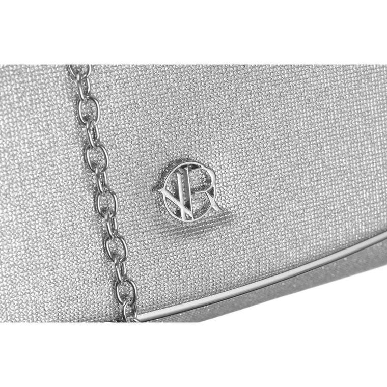 Torebka kopertówka, srebrna, Rovicky