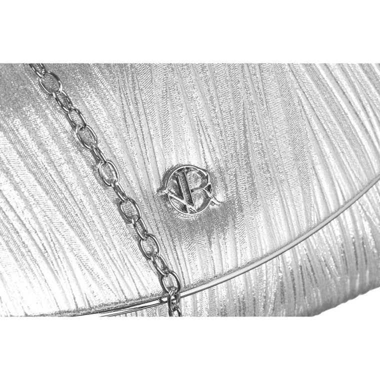 Torebka kopertówka, srebrna, skóra ekologiczna, Rovicky